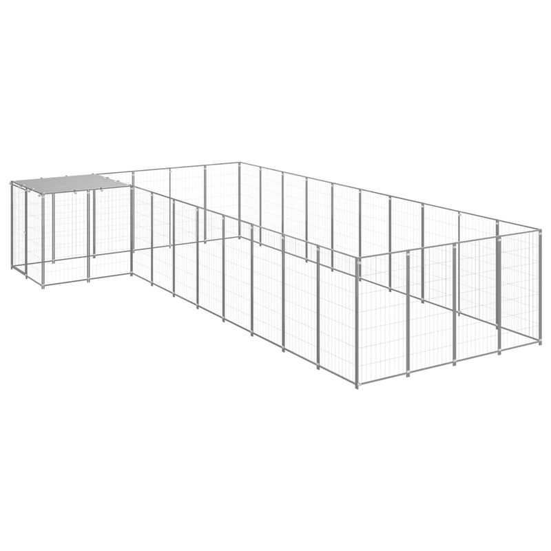 Dog Kennel Silver 13.31 m² Steel Payday Deals