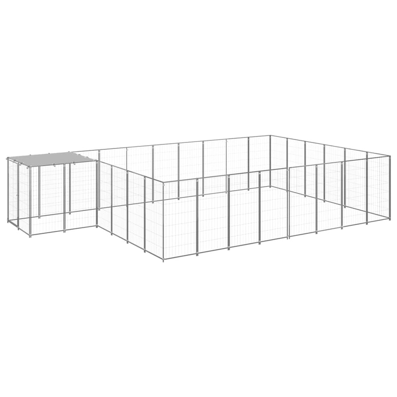 Dog Kennel Silver 15.73 m² Steel Payday Deals