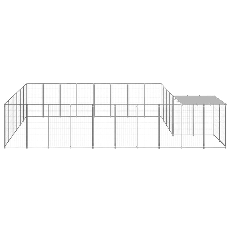 Dog Kennel Silver 15.73 m² Steel Payday Deals