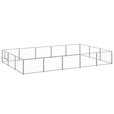 Dog Kennel Silver 15 m² Steel Payday Deals