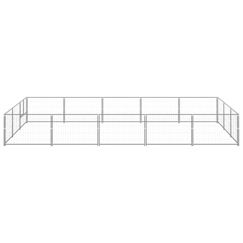 Dog Kennel Silver 15 m² Steel Payday Deals
