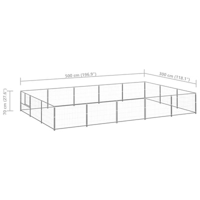 Dog Kennel Silver 15 m² Steel Payday Deals