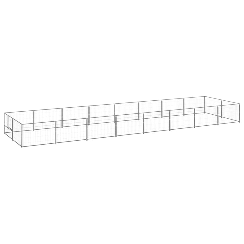 Dog Kennel Silver 16 m² Steel Payday Deals