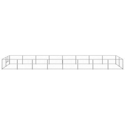 Dog Kennel Silver 16 m² Steel Payday Deals