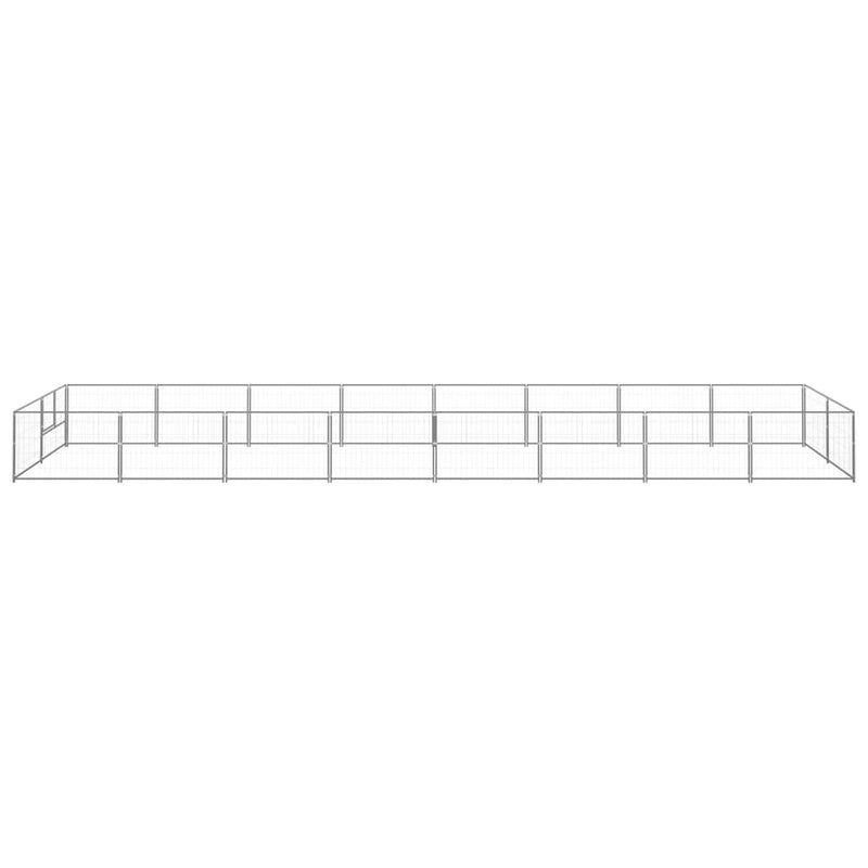 Dog Kennel Silver 16 m² Steel Payday Deals