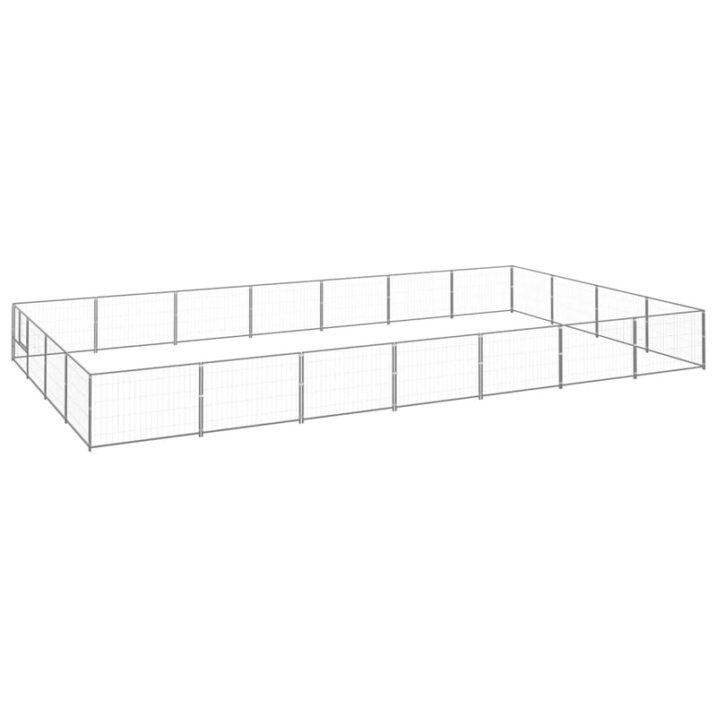 Dog Kennel Silver 28 m² Steel Payday Deals