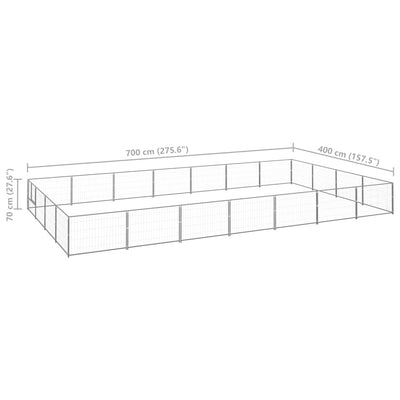 Dog Kennel Silver 28 m² Steel Payday Deals