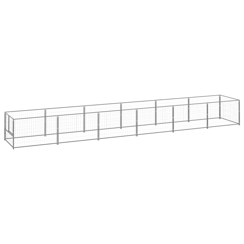 Dog Kennel Silver 6 m² Steel Payday Deals