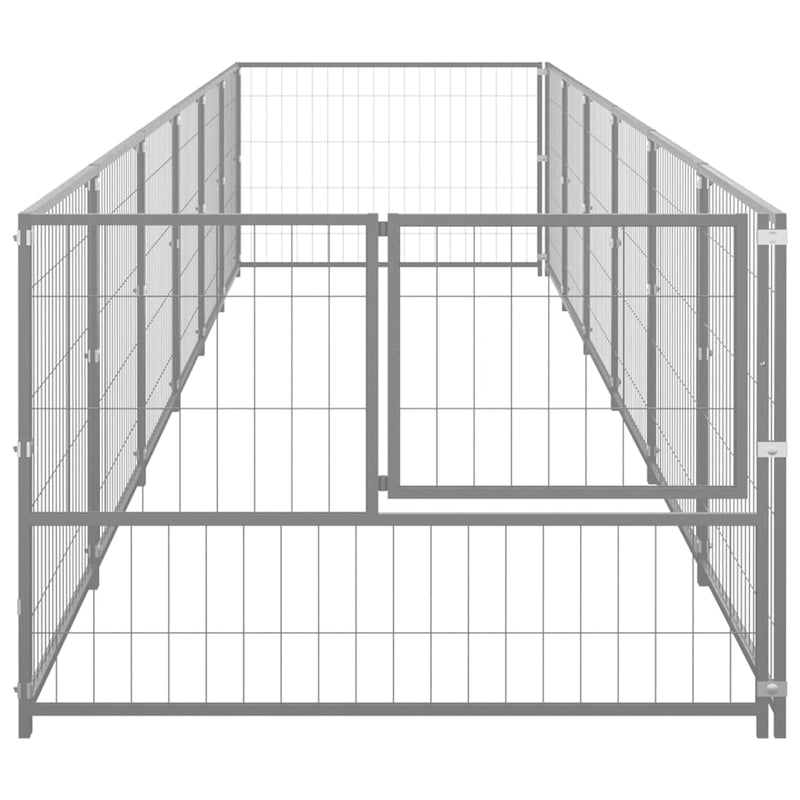 Dog Kennel Silver 6 m² Steel Payday Deals