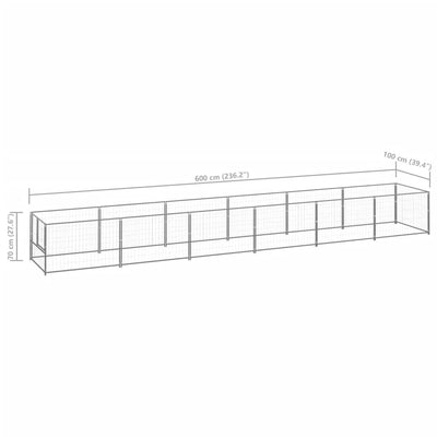 Dog Kennel Silver 6 m² Steel Payday Deals