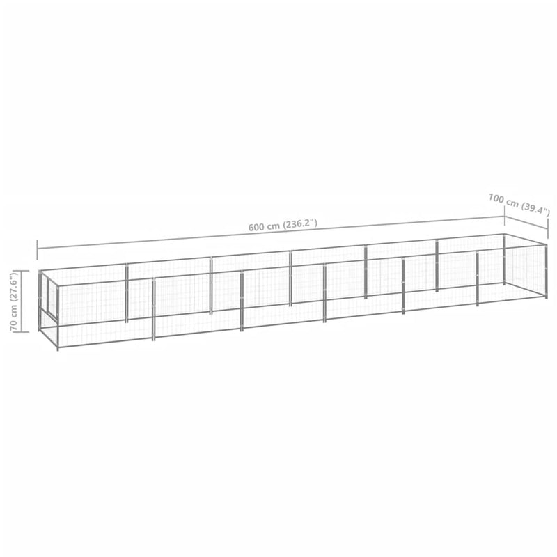 Dog Kennel Silver 6 m² Steel Payday Deals