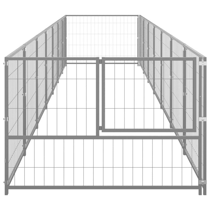 Dog Kennel Silver 7 m² Steel Payday Deals