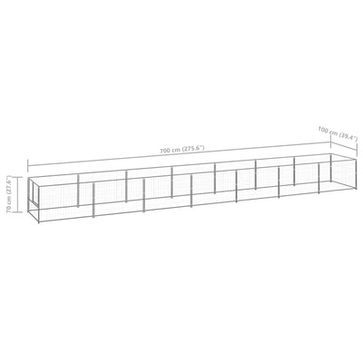 Dog Kennel Silver 7 m² Steel Payday Deals