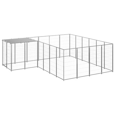 Dog Kennel Silver 8.47 m² Steel Payday Deals