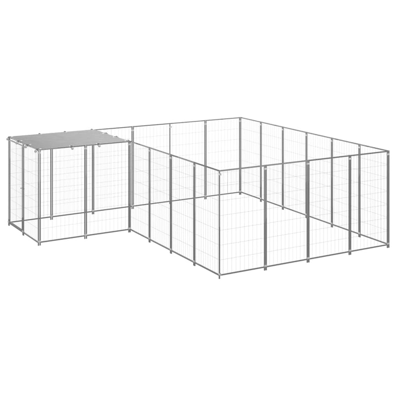 Dog Kennel Silver 8.47 m² Steel Payday Deals
