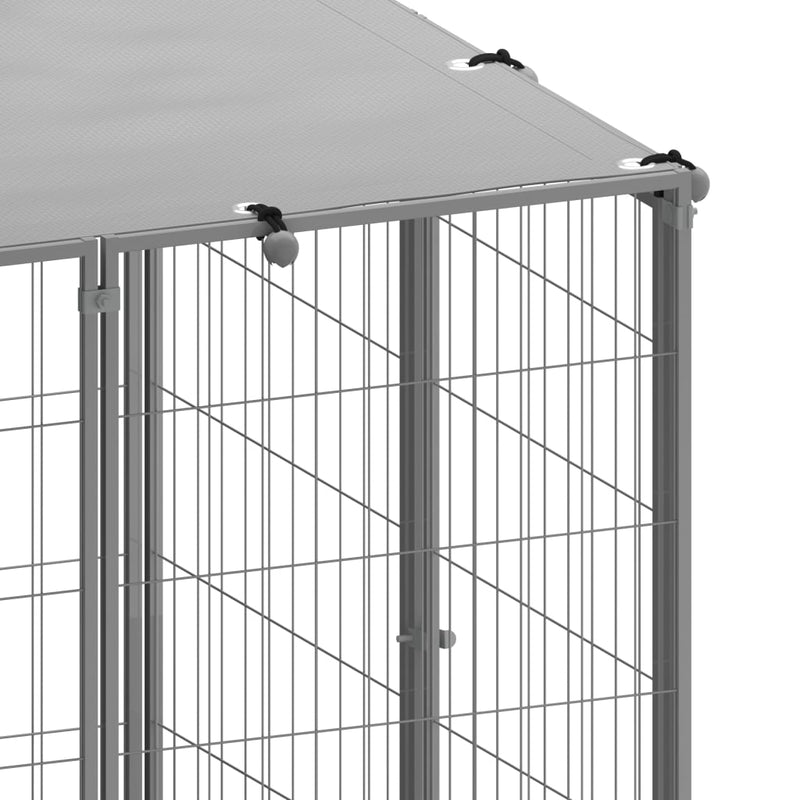 Dog Kennel Silver 8.47 m² Steel Payday Deals
