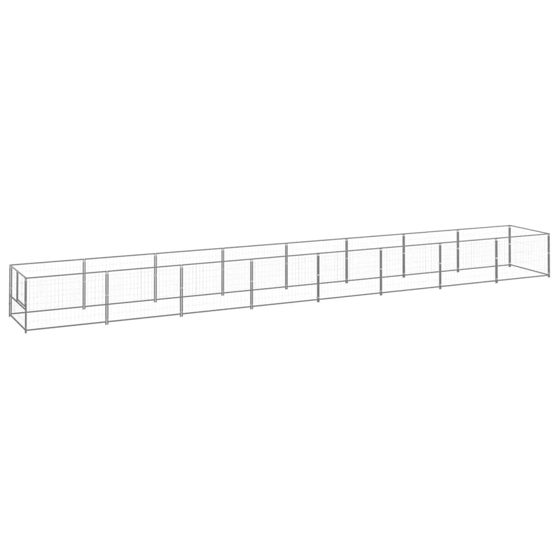 Dog Kennel Silver 8 m² Steel Payday Deals
