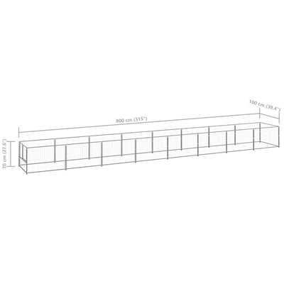 Dog Kennel Silver 8 m² Steel Payday Deals