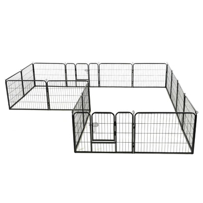 Dog Playpen 16 Panels Steel 60x80 cm Black Payday Deals