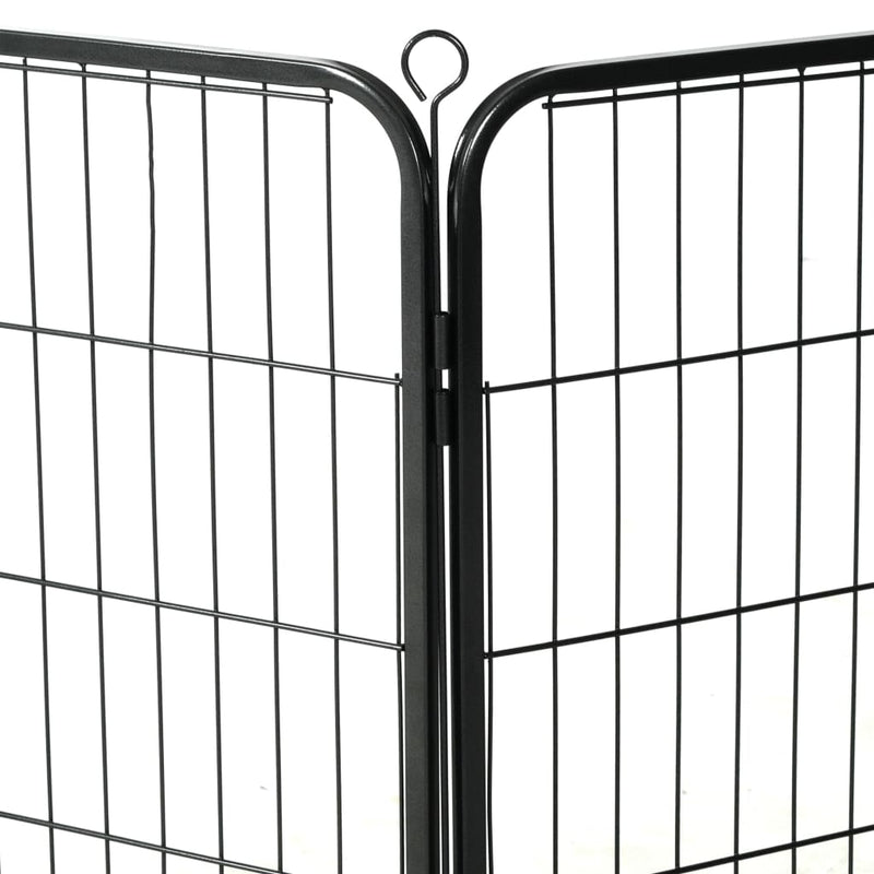 Dog Playpen 16 Panels Steel 80x80 cm Black Payday Deals