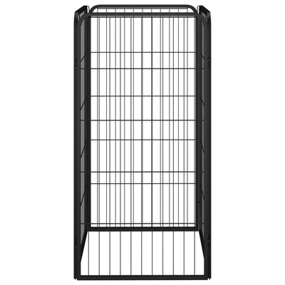 Dog Playpen 4 Panels Black 50x100 cm Powder-coated Steel Payday Deals
