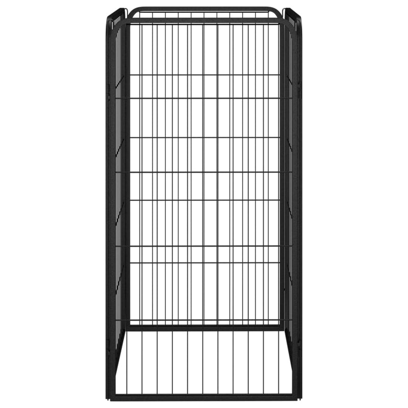 Dog Playpen 4 Panels Black 50x100 cm Powder-coated Steel Payday Deals