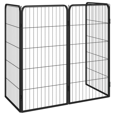 Dog Playpen 4 Panels Black 50x100 cm Powder-coated Steel Payday Deals