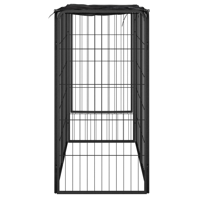 Dog Playpen 6 Panels Black 50x100 cm Powder-coated Steel Payday Deals