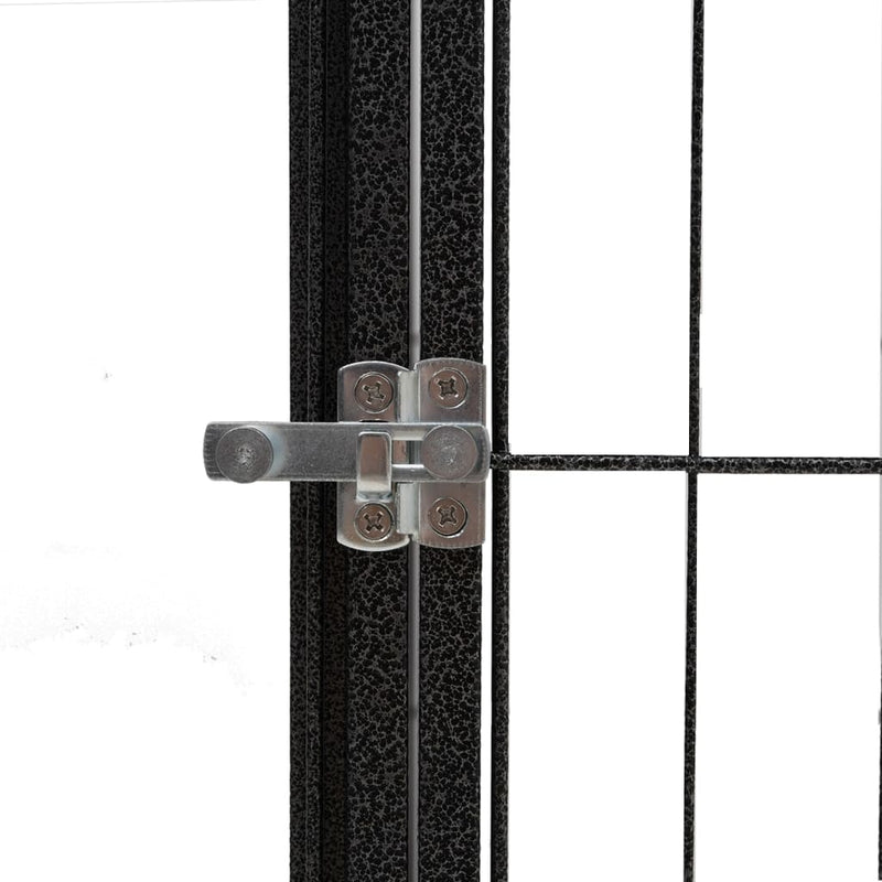 Dog Playpen 6 Panels Black 50x100 cm Powder-coated Steel Payday Deals