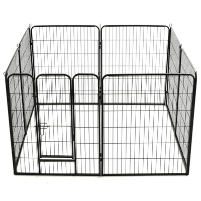 Dog Playpen 8 Panels Steel 80x100 cm Black Payday Deals
