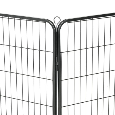 Dog Playpen 8 Panels Steel 80x100 cm Black Payday Deals