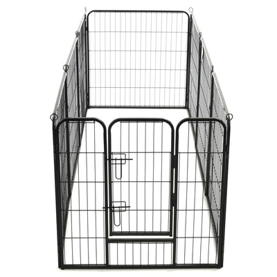 Dog Playpen 8 Panels Steel 80x80 cm Black Payday Deals