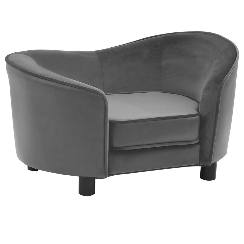 Dog Sofa Grey 69x49x40 cm Plush and Faux Leather Payday Deals