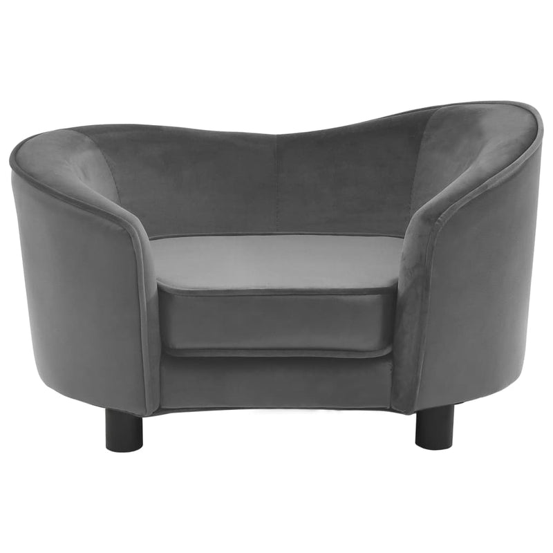 Dog Sofa Grey 69x49x40 cm Plush and Faux Leather Payday Deals