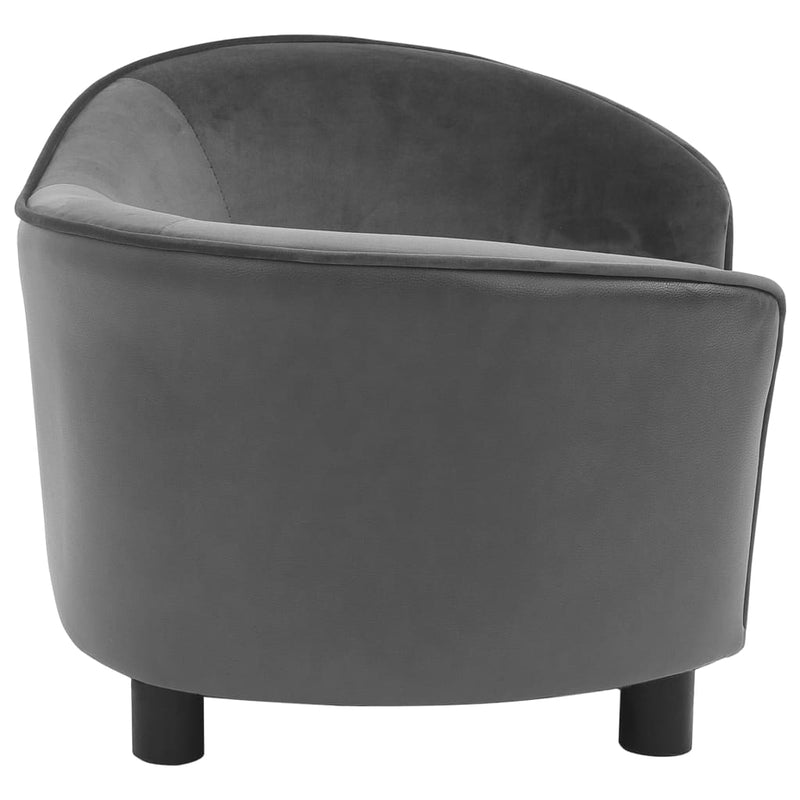 Dog Sofa Grey 69x49x40 cm Plush and Faux Leather Payday Deals