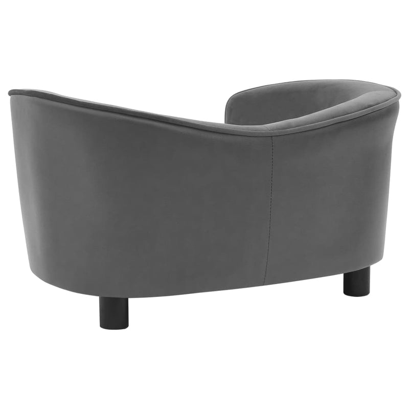 Dog Sofa Grey 69x49x40 cm Plush and Faux Leather Payday Deals