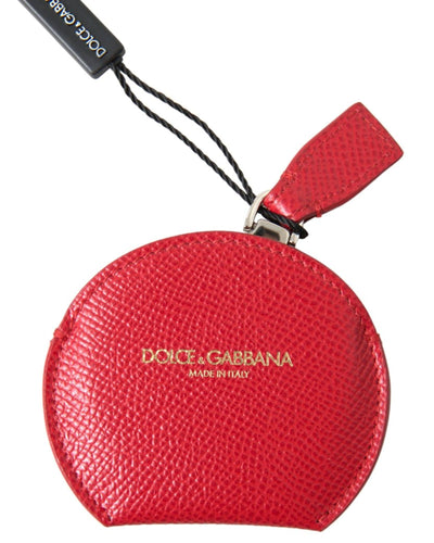 Dolce & Gabbana Women's Red Calfskin Leather Hand Mirror Holder - One Size Payday Deals