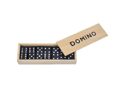 Domino Set Wooden Box Kids Children Traditional Toy 28 Dominoes Payday Deals