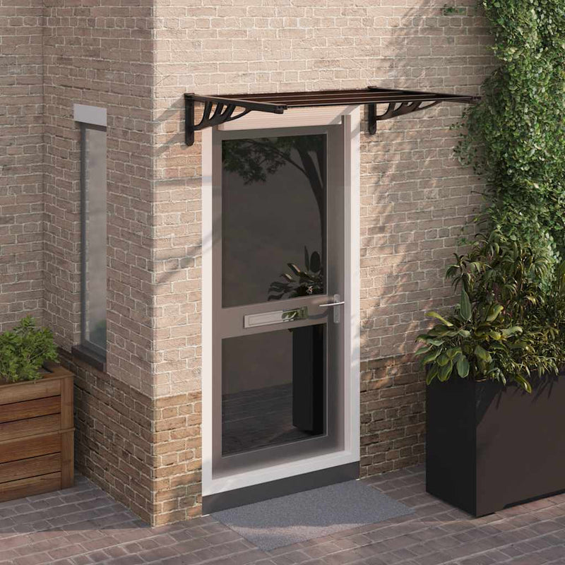 Door Canopy Black 122x90 cm Polycarbonate Payday Deals