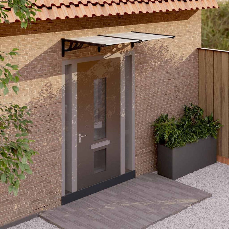 Door Canopy Black and Transparent 152.5x90 cm Polycarbonate Payday Deals