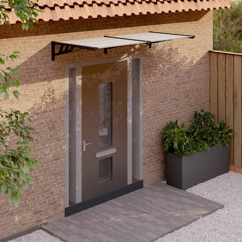 Door Canopy Black and Transparent 199x90 cm Polycarbonate Payday Deals