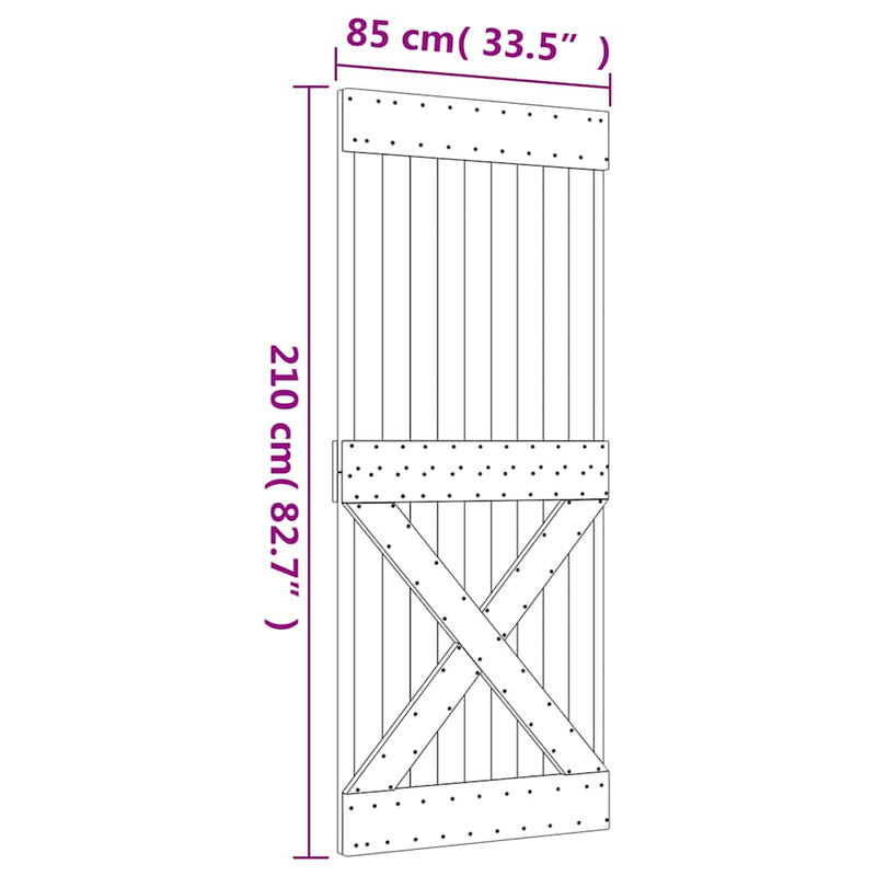 Door NARVIK 85x210 cm Solid Wood Pine Payday Deals