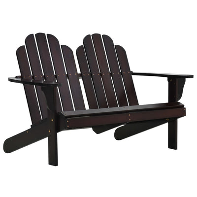 Double Adirondack Chair Wood Brown Payday Deals