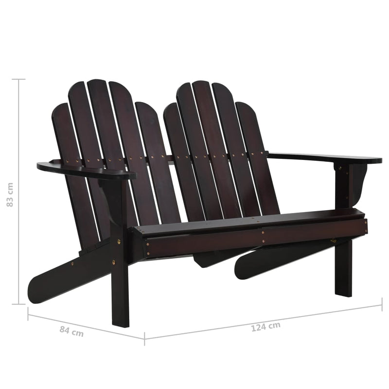 Double Adirondack Chair Wood Brown Payday Deals