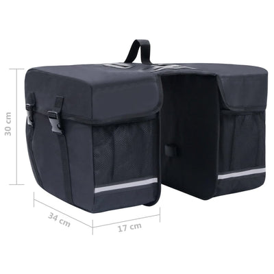 Double Bicycle Bag for Pannier Rack Waterproof 35 L Black Payday Deals