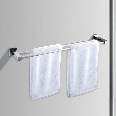 Double Classic Chrome Towel Bar Rail Bathroom Payday Deals