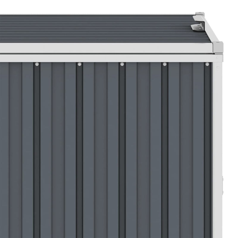 Double Garbage Bin Shed Grey 143x81x121 cm Steel Payday Deals
