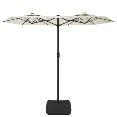 Double-Head Garden Parasol Sand White 316x240 cm Payday Deals