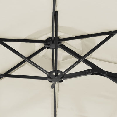 Double-Head Garden Parasol Sand White 316x240 cm Payday Deals