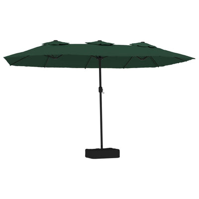 Double-Head Garden Parasol with LEDs Green 449x245 cm Payday Deals